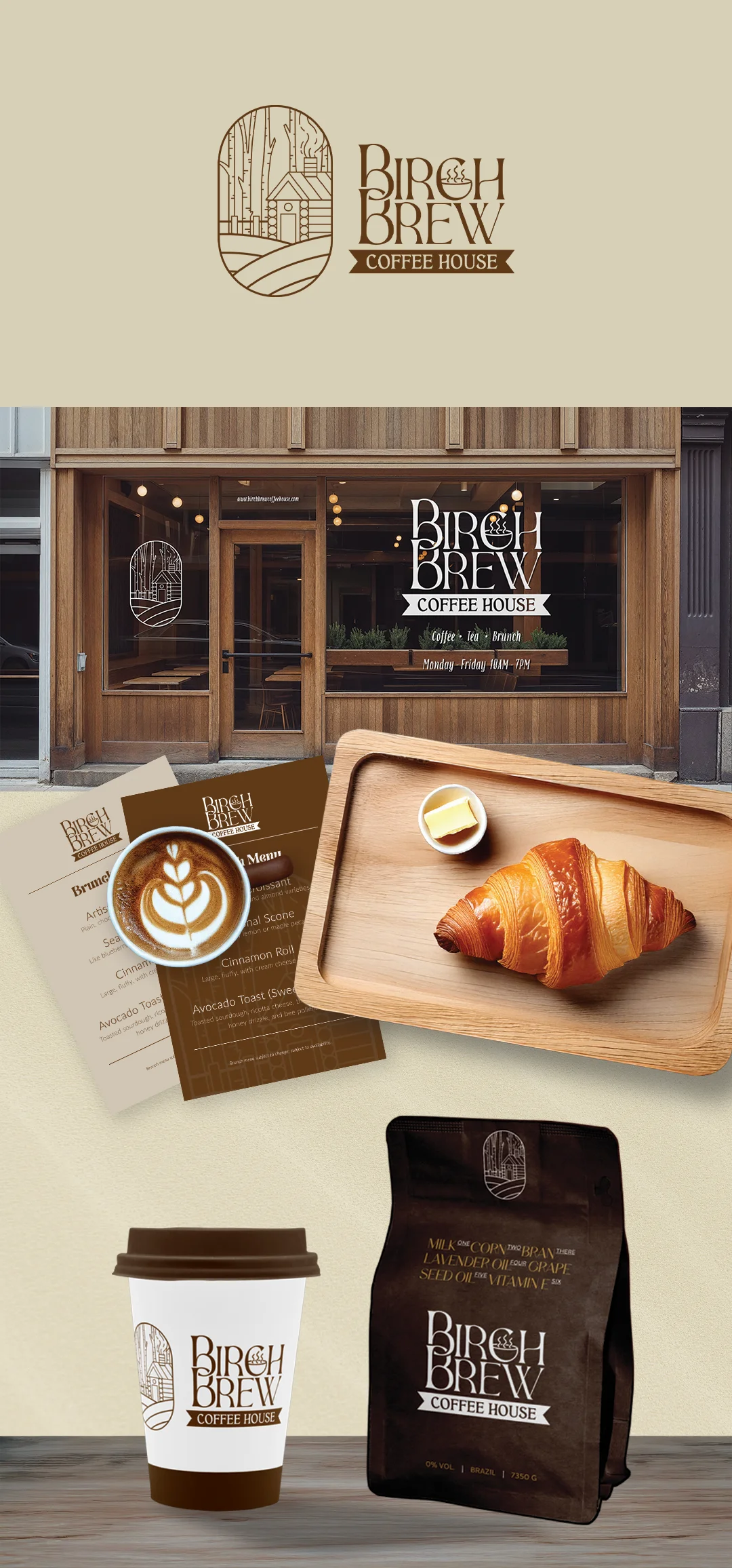 Birch Brew Coffee House Logo design and branding John Linsangan