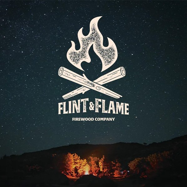Flint and Flame Firewood Company Logo and Branding - John Linsangan