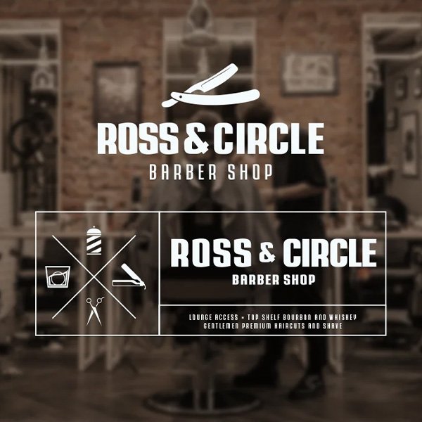 Ross and Circle Barber shop Logo design and branding - John Linsangan